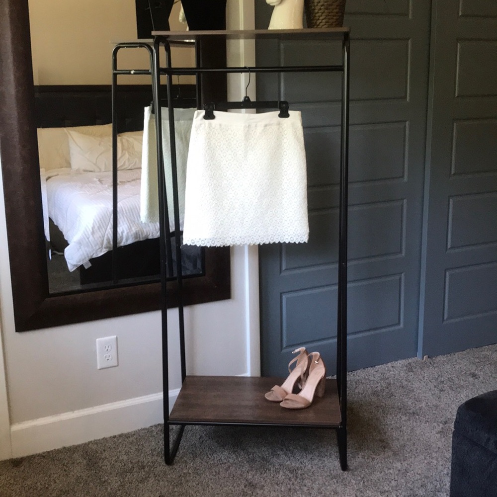 The Limited ivory lace skirt wide ribbon waist